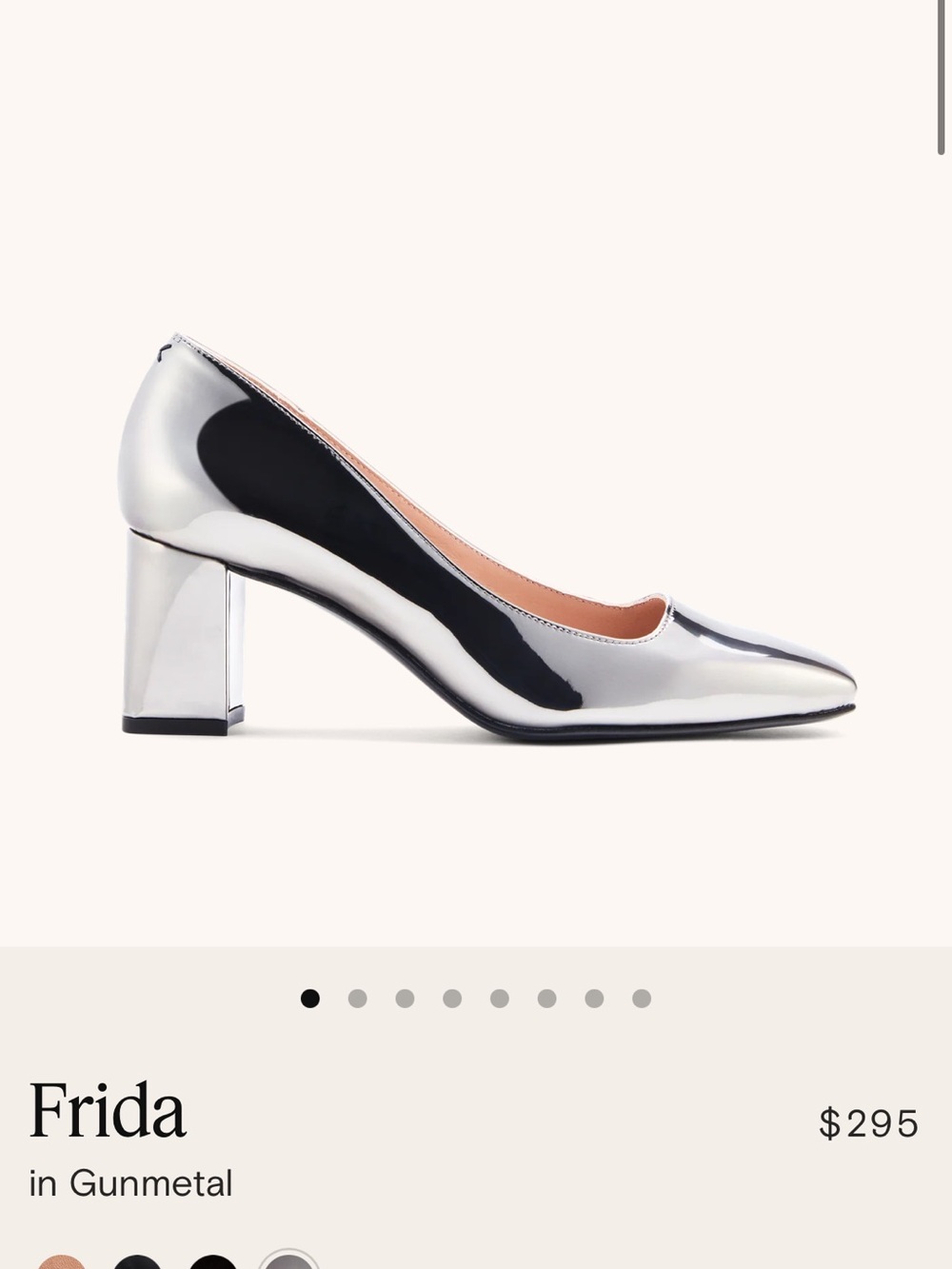 Frida Gunmetal Mid-Block Heel Pump